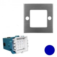 Φωτιστικό Χωνευτό Τετράγωνο LED 0.6W 230V Μπλέ φως Αλουμινίου Inox 9621 IP54